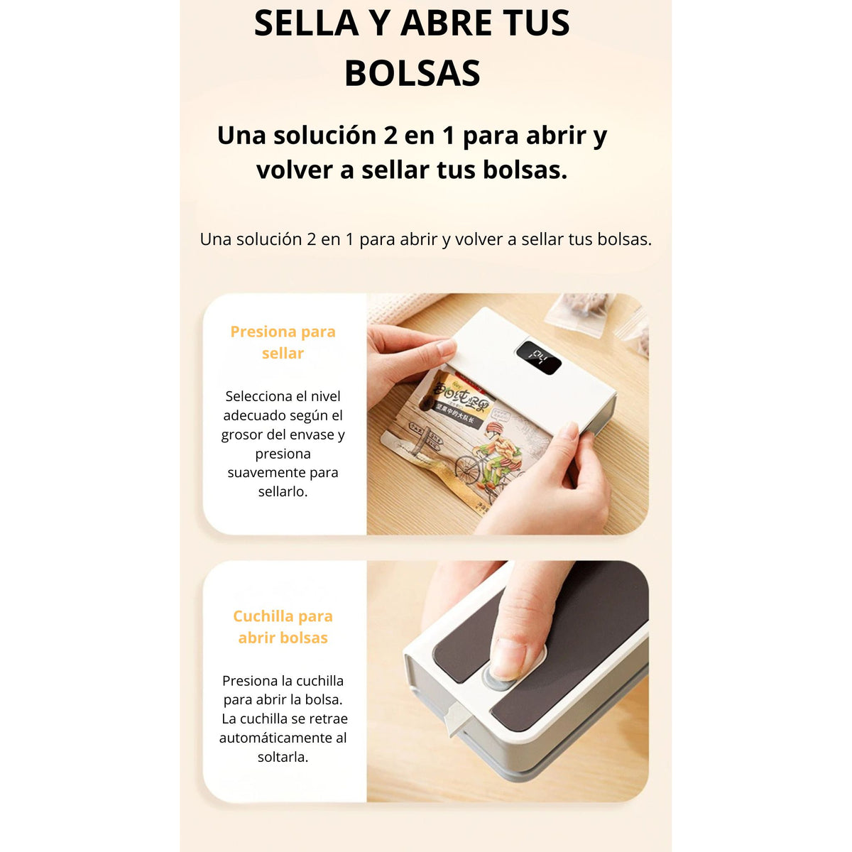 Mini sellador térmico de bolsas de plástico